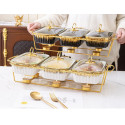 White & Gold Buffet Chaffing Dish Warmer Set