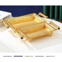 Golden Fruit Tray Retro Storage Metal Tray for Wedding Parties Ornaments