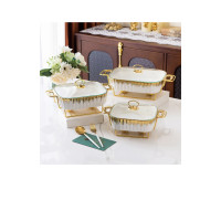 Ceramic Casserole Pot Baking Dish Tableware Candle Fire Heating