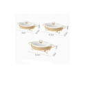 White Gold Ceramic Casserole Chaffing Dish Warmer